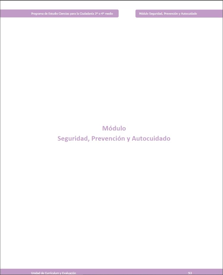 Seguridad, prevención y autocuidado